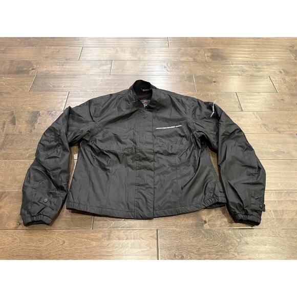 Fieldsheer FS Motorcycle Womens Black Full Zip Windbreaker Lined Jacket Size 10 - Picture 2 of 10